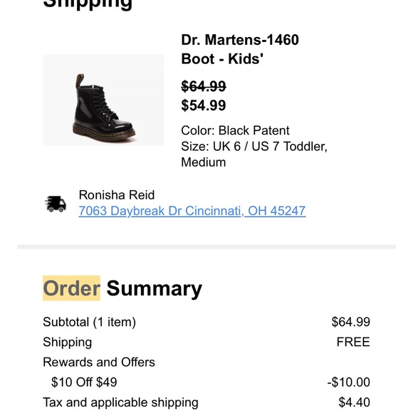 Dr. Martens Shiny Black Kids Boots - Picture 5 of 5